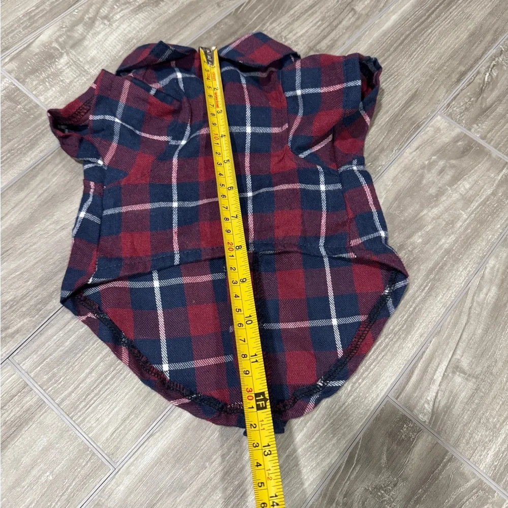 XS dog plaid button down shirt
